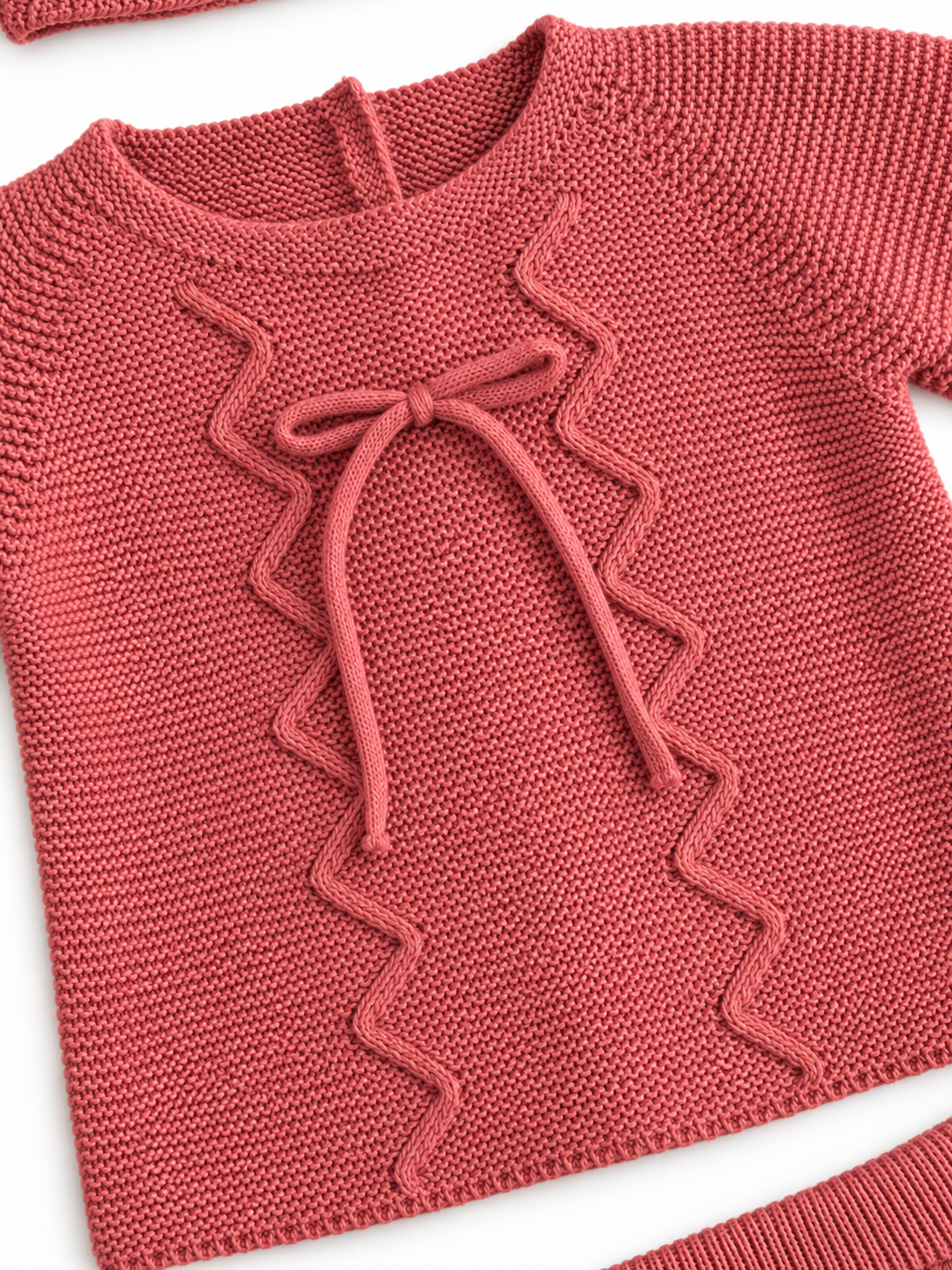 Alma Baby Knit Set - Raspberry with Bonnet