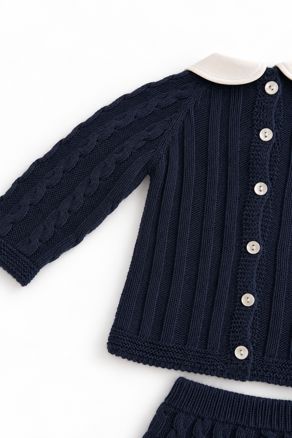 Louis Baby Knit Set - Navy with Bonnet